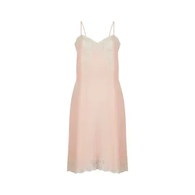 1930s Peach Silk and Lace Insert Slip Dress