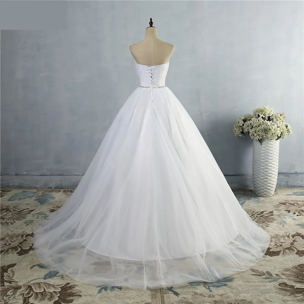 A-Line Sexy Backless Custom Made Beach Bridal Lace Wedding Gown