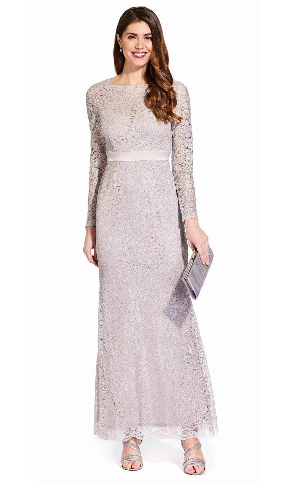 Adrianna Papell - AP1E205128 Lace Long Sleeve Fitted Dress