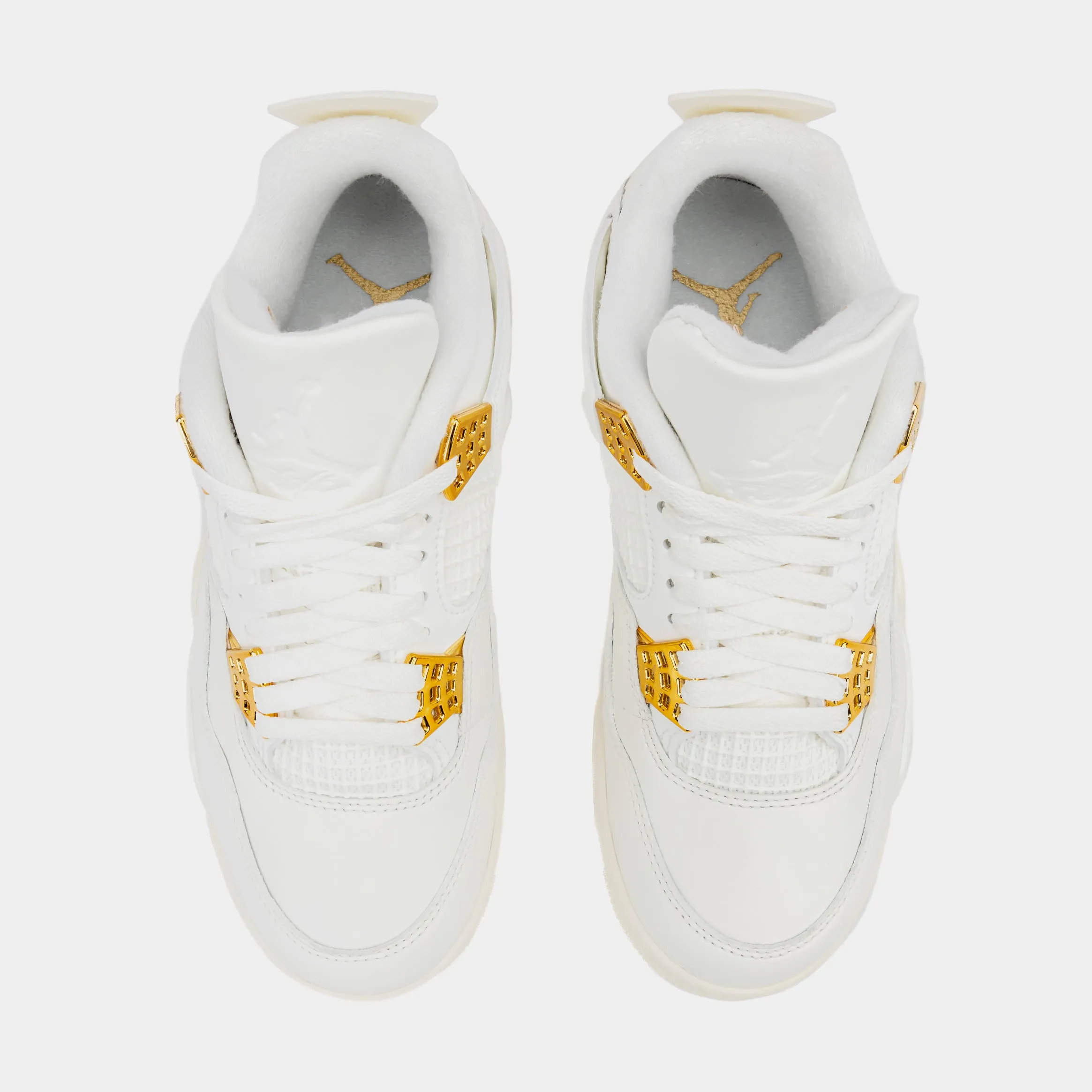 Air Jordan 4 Retro White and Gold Womens Lifestyle Shoes (Sail/Metallic Gold/Black) Limit One Per Customer