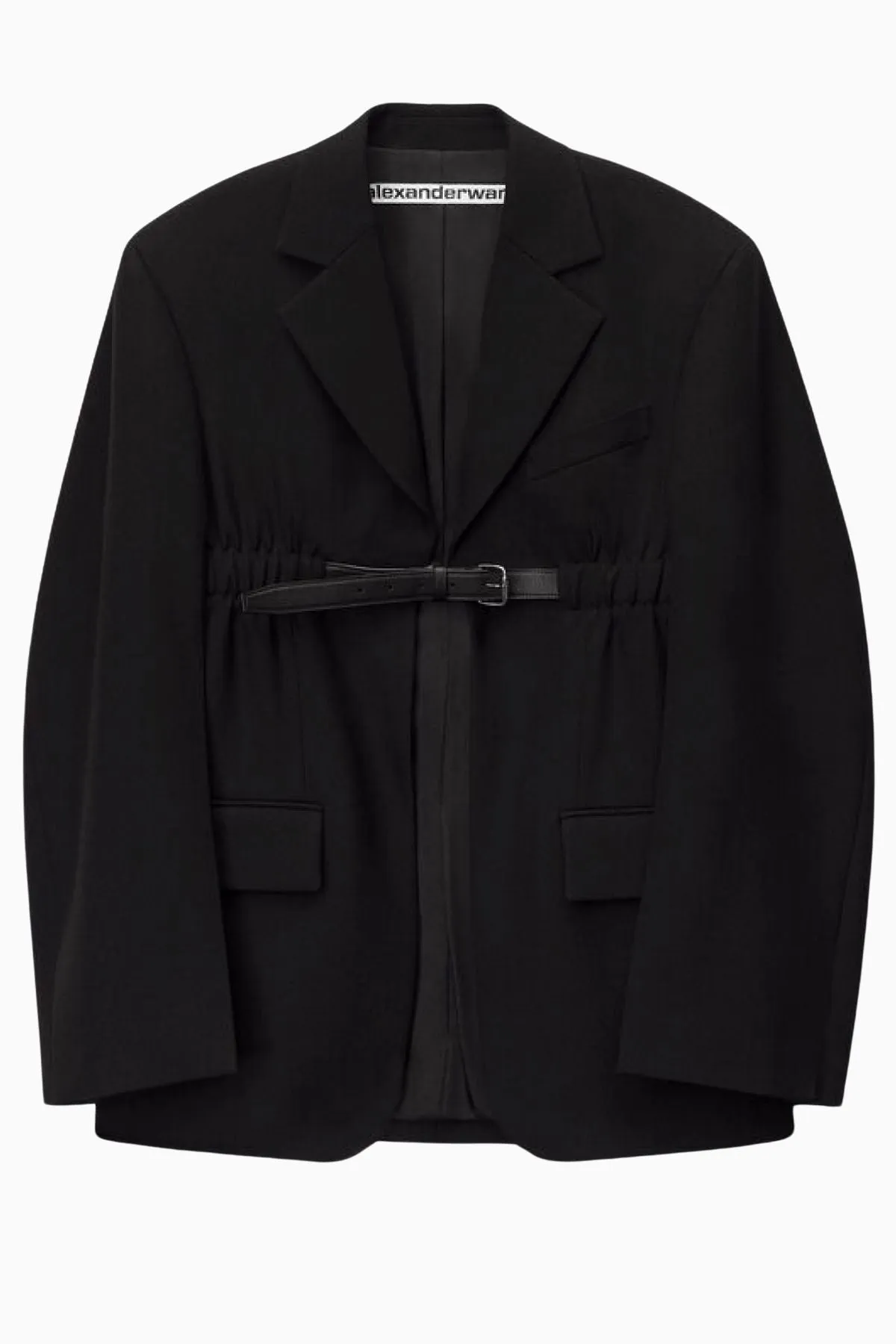 Alexander Wang Leather Belted Blazer - Black