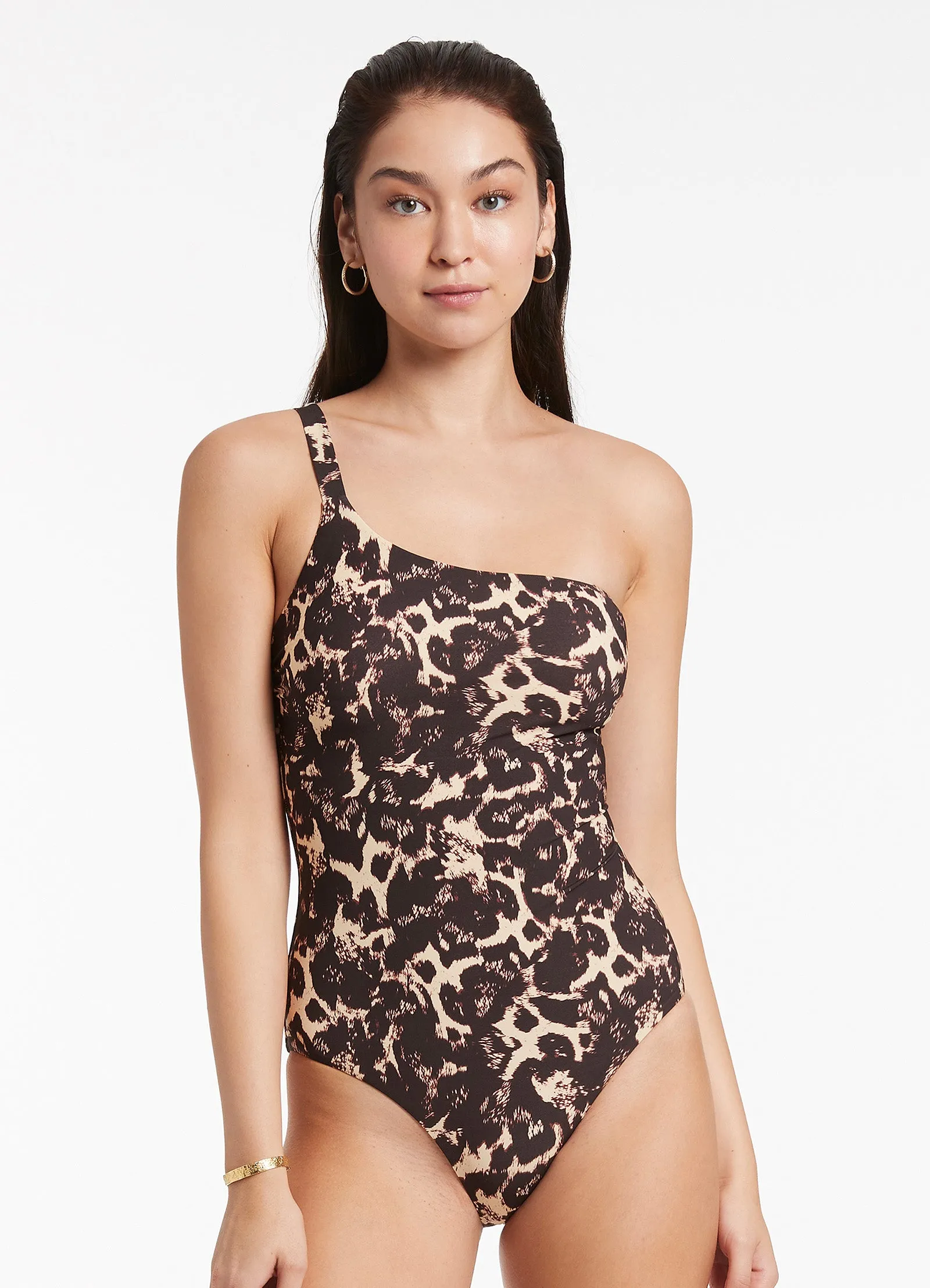 Allure One Shoulder One Piece - Black