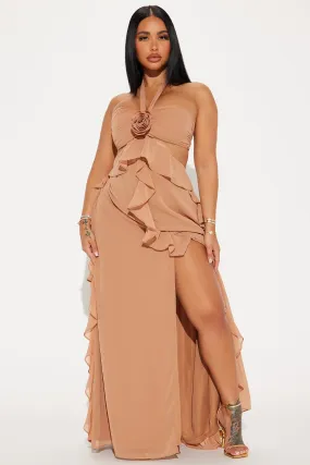 Ameliah Chiffon Maxi Dress - Mocha