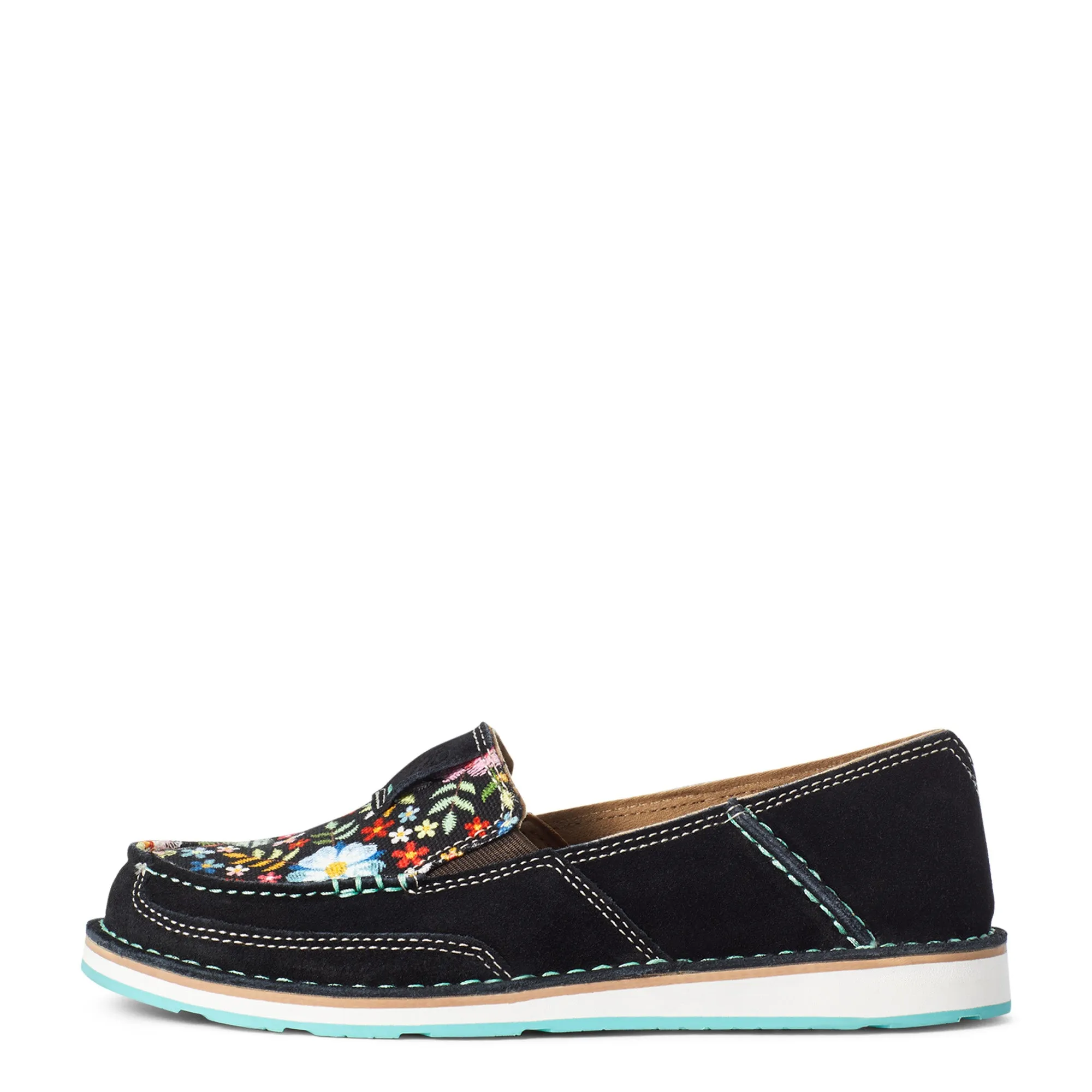 Ariat Black Suede Pop Floral Cruiser