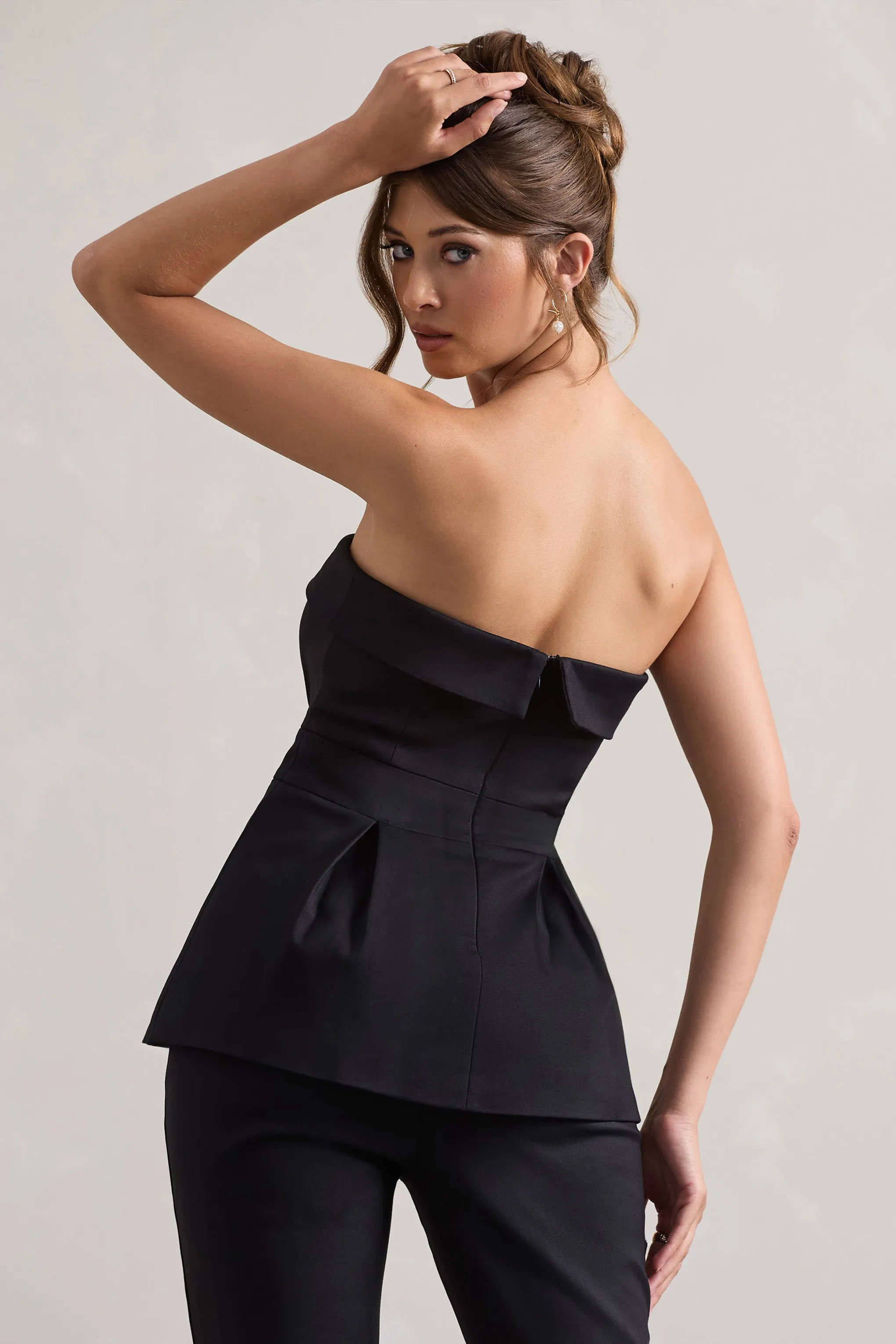 Arrow | Black Strapless Tailored Top