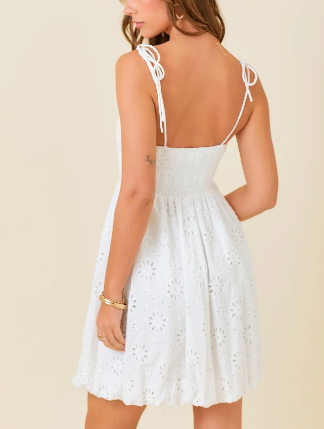 Beautiful Chaos Eyelet Mini Dress