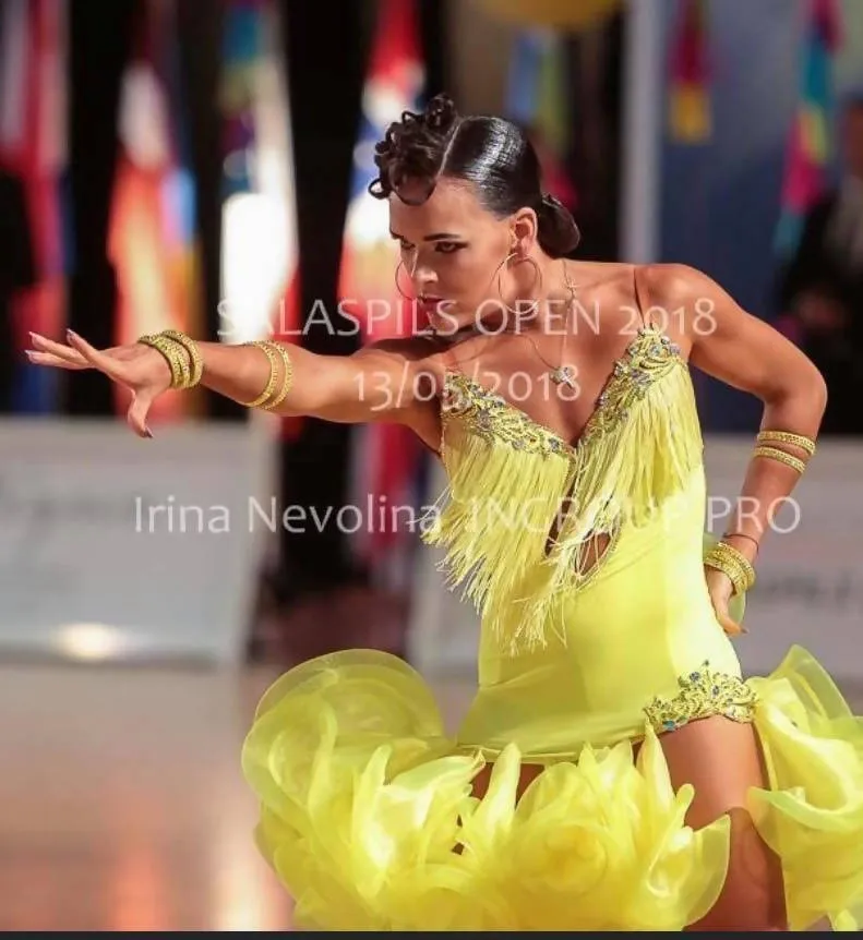 Bright Yellow Latin Dress