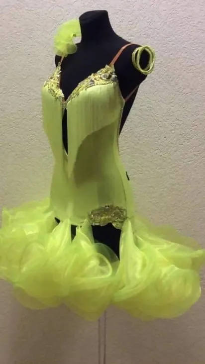 Bright Yellow Latin Dress