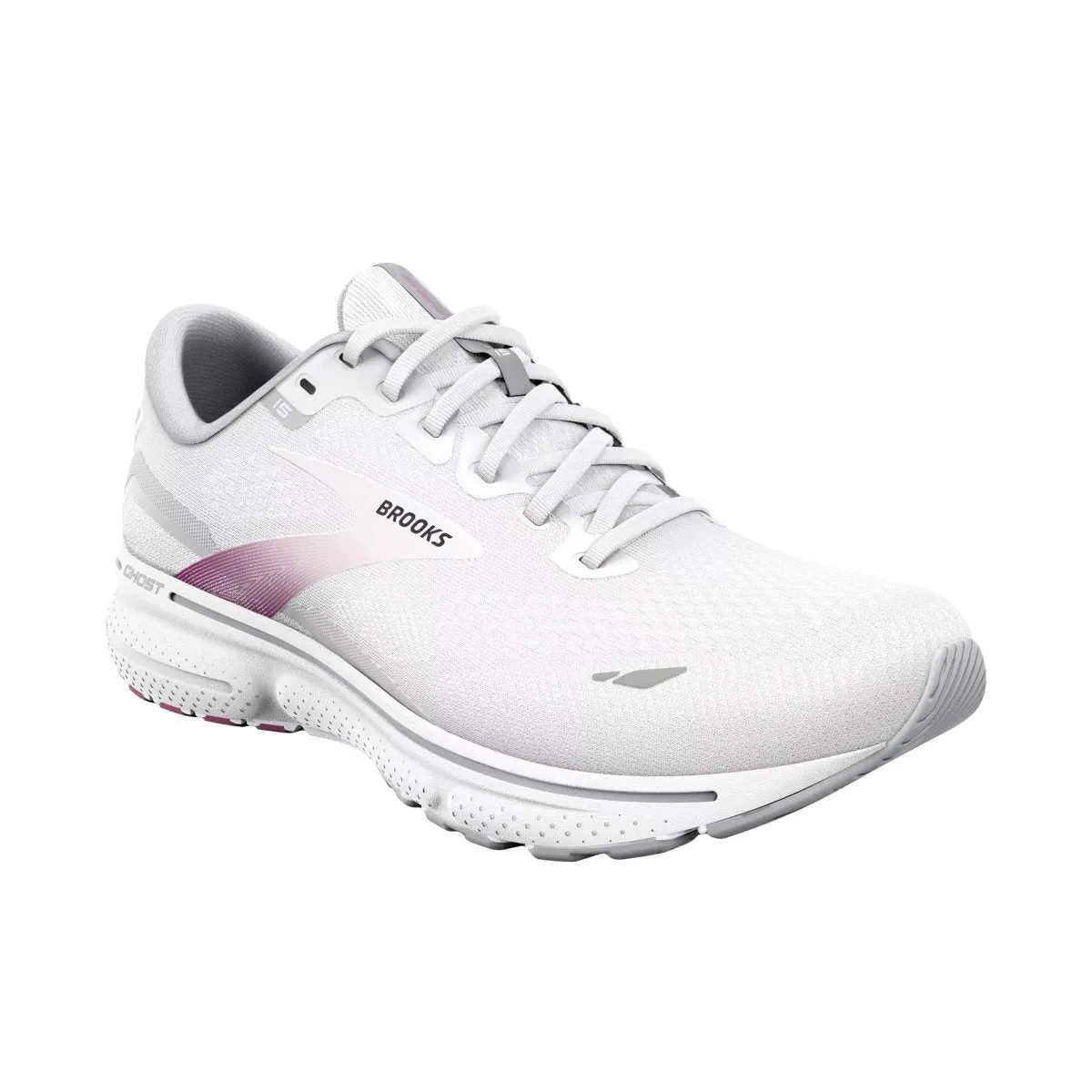 Brooks Women's Ghost 15 White/Oyster/Viola