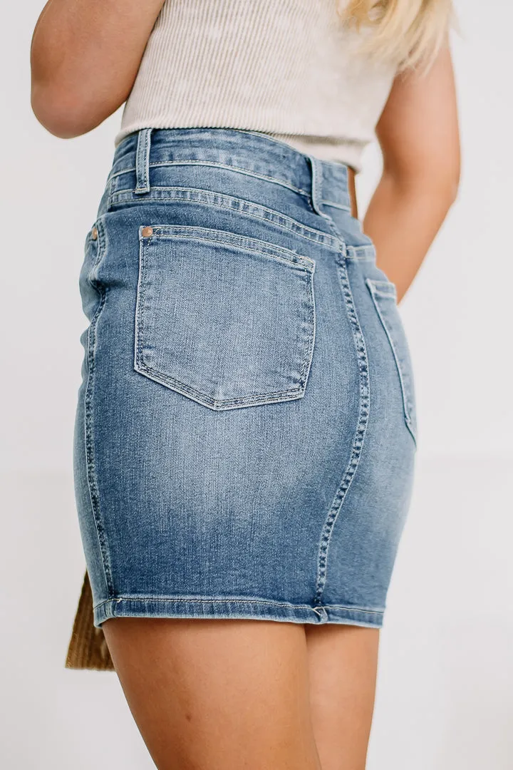 Cali Girl High Waisted Denim Skirt