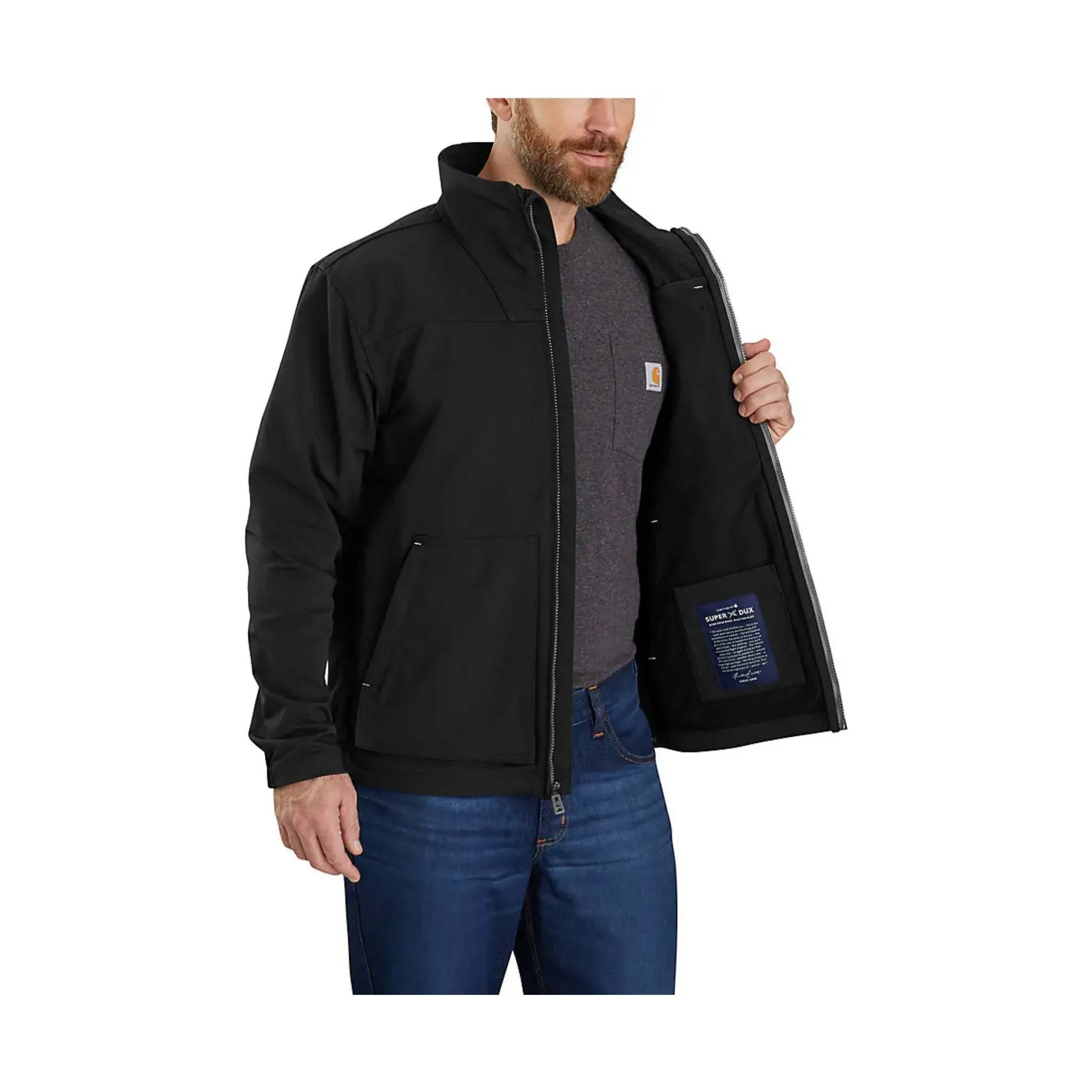 Carhartt Men's Super Dux Relaxed Fit Lightweight Mock Neck Jacket - Black