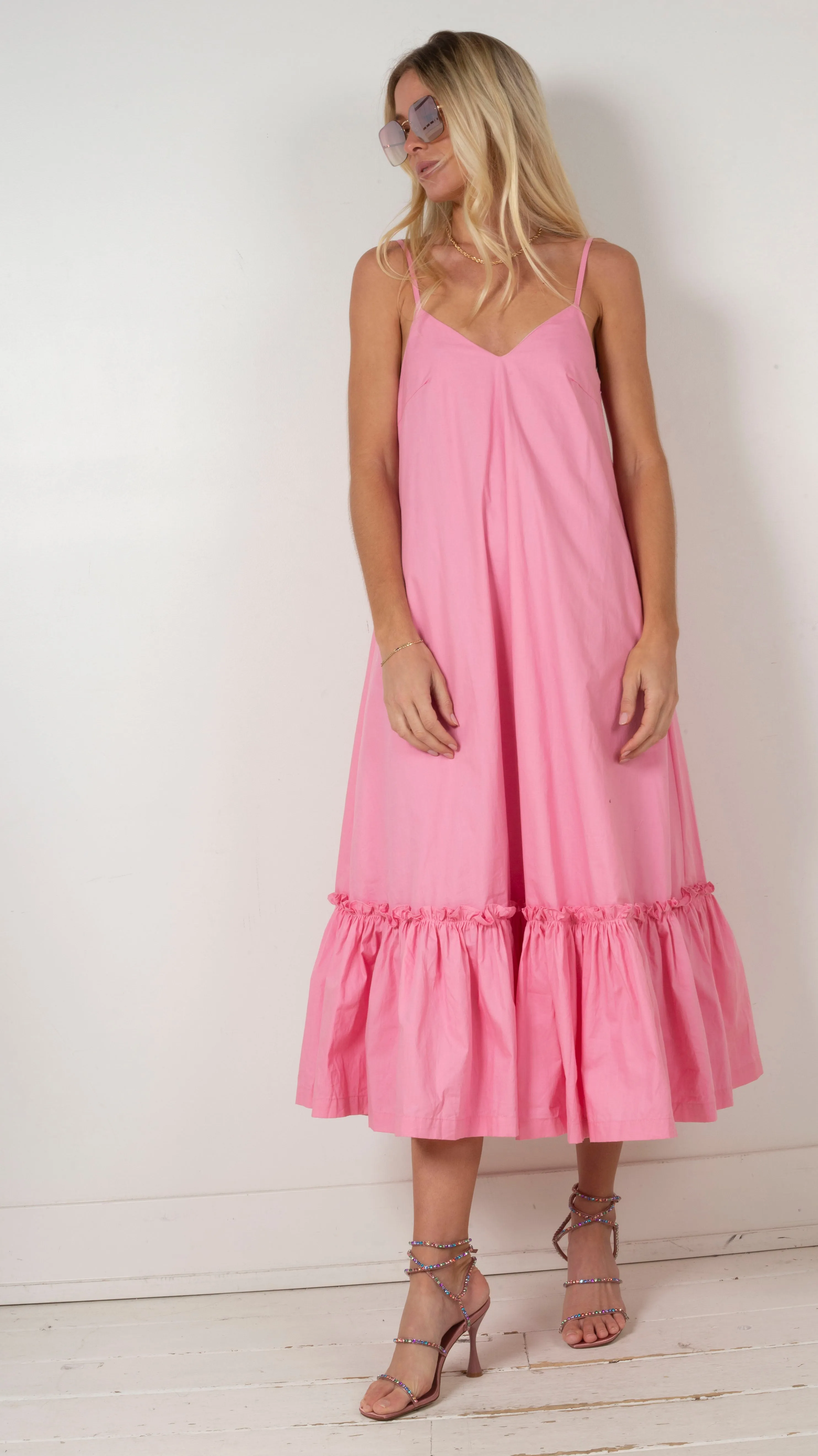 Carrie Giant Bow Back Midi - Pink