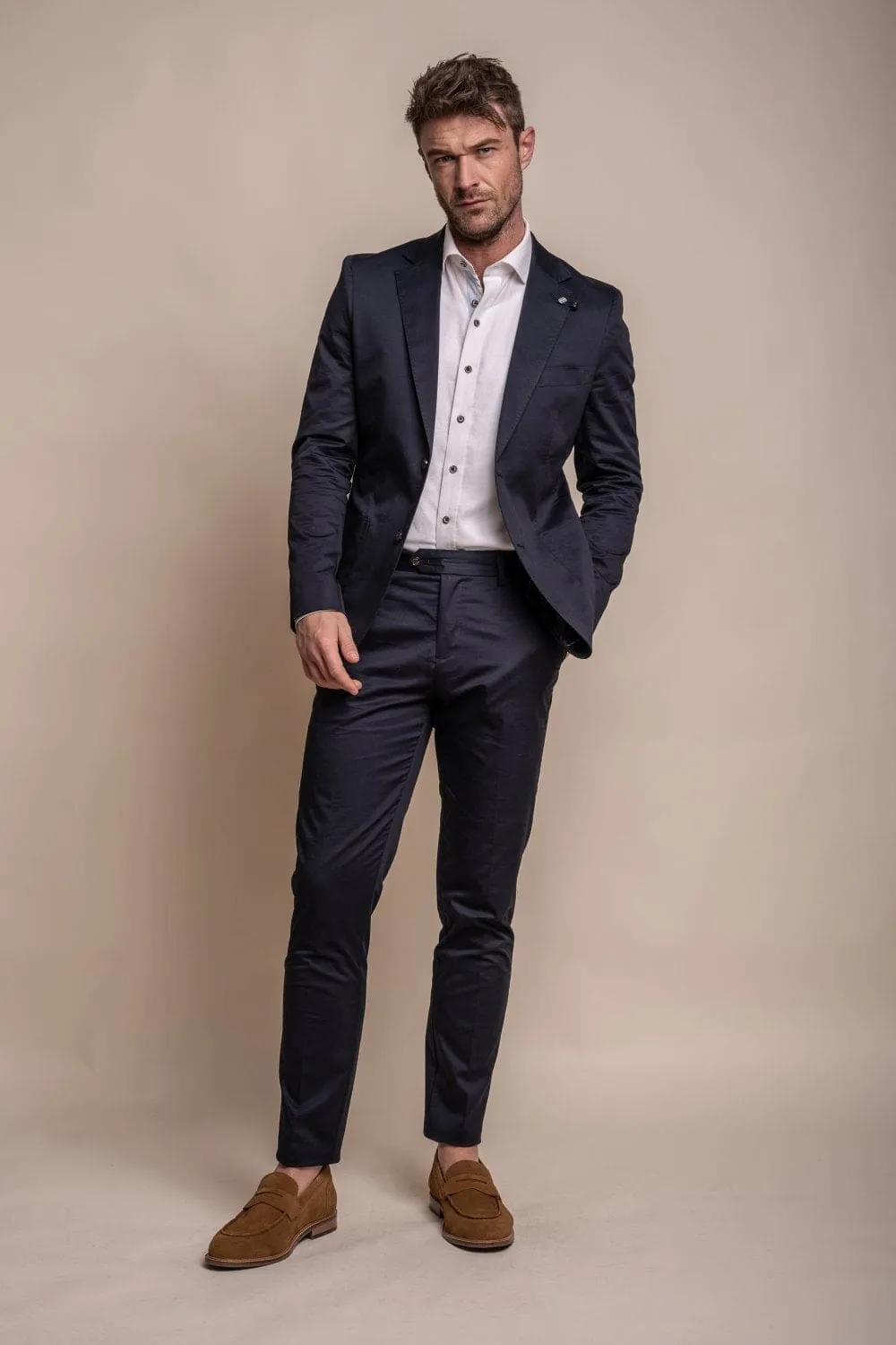 Stylish Cavani Mario Mens Elegant Navy Blazer for Sophisticated Casual and Formal Occasions