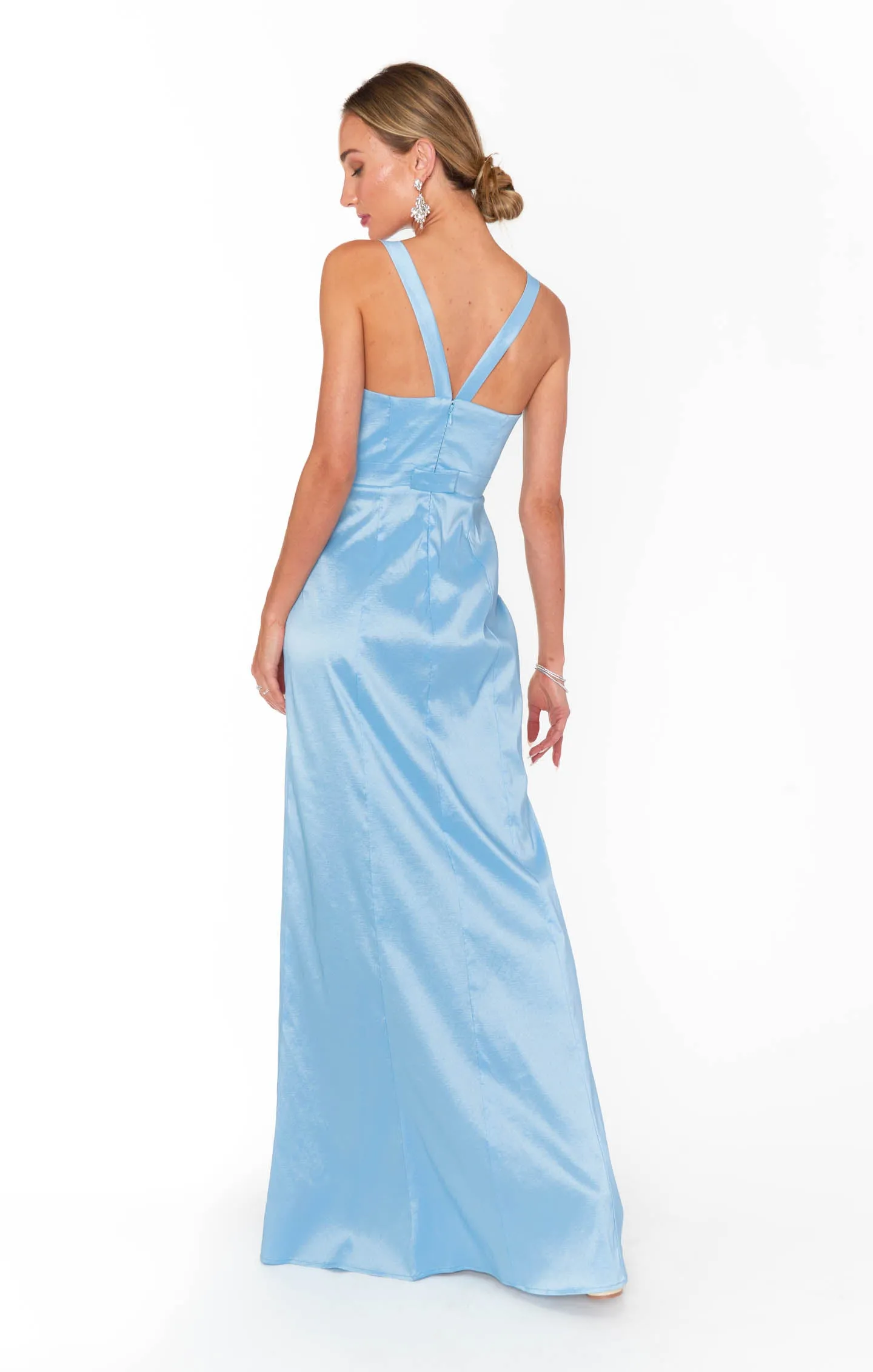 Charlotte Bow Dress ~ Light Blue Taffeta