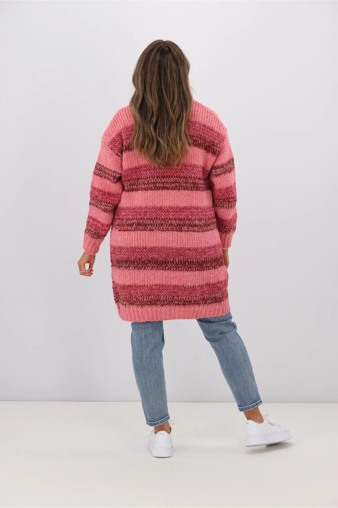 Charlotte the Label Mira Stripe Cardigan Pink