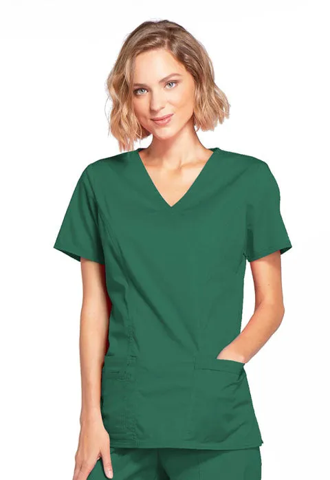 Cherokee WW Core Stretch Women's Mock Wrap 3-Pocket Scrub Top 4728