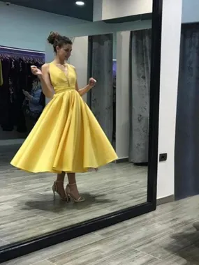 Chic Yellow Homecoming dress Cheap Party Homecoming Dress ER073