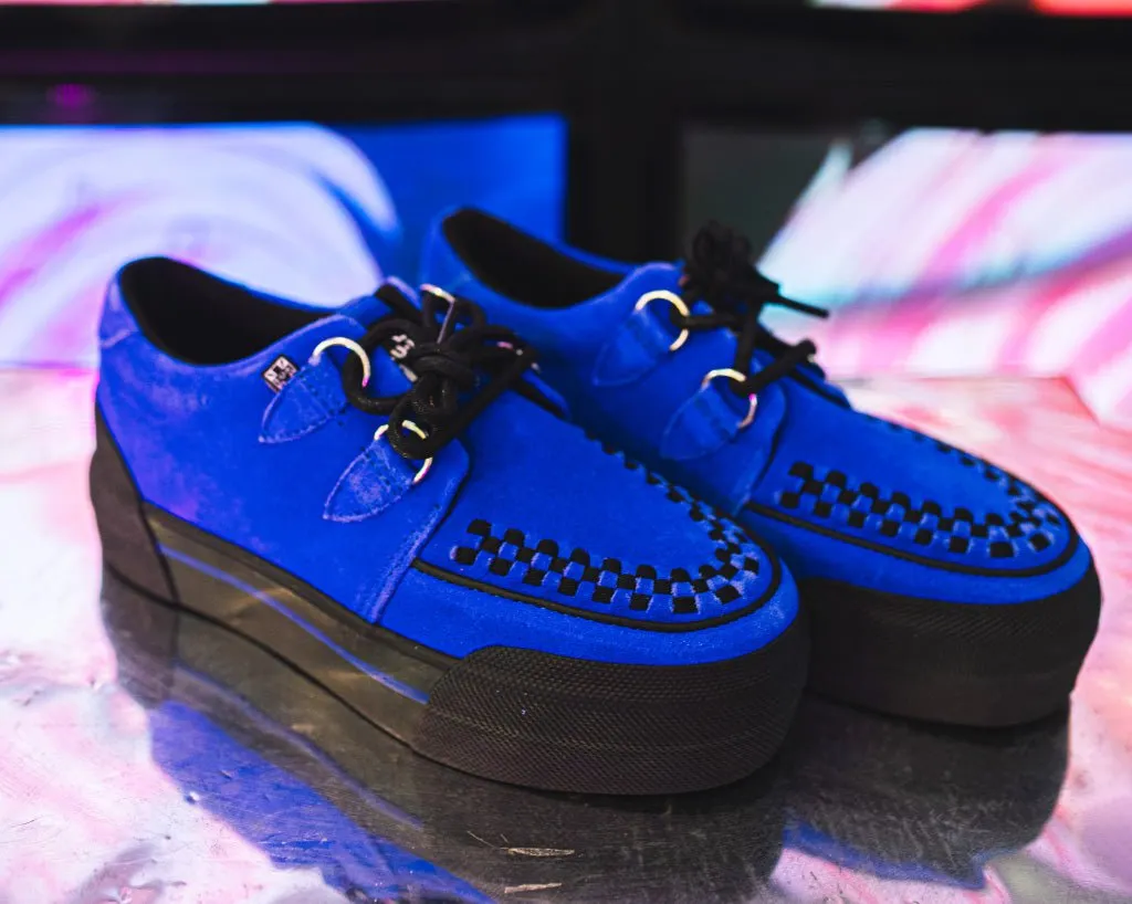 Cobalt Blue Suede Platform Creeper Sneaker