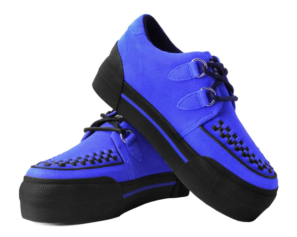 Cobalt Blue Suede Platform Creeper Sneaker