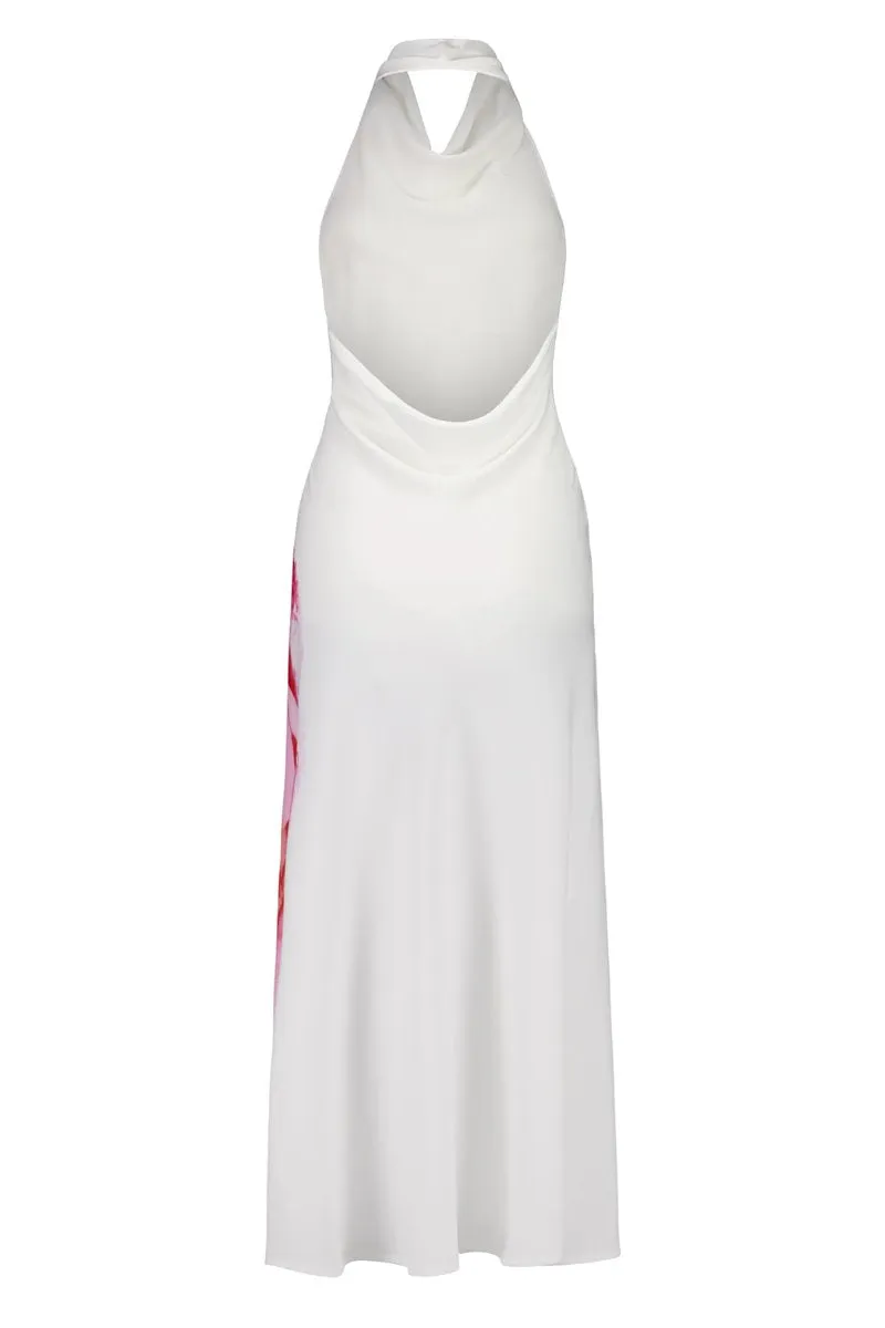 COWL SLIP DRESS-WHITE ROSE