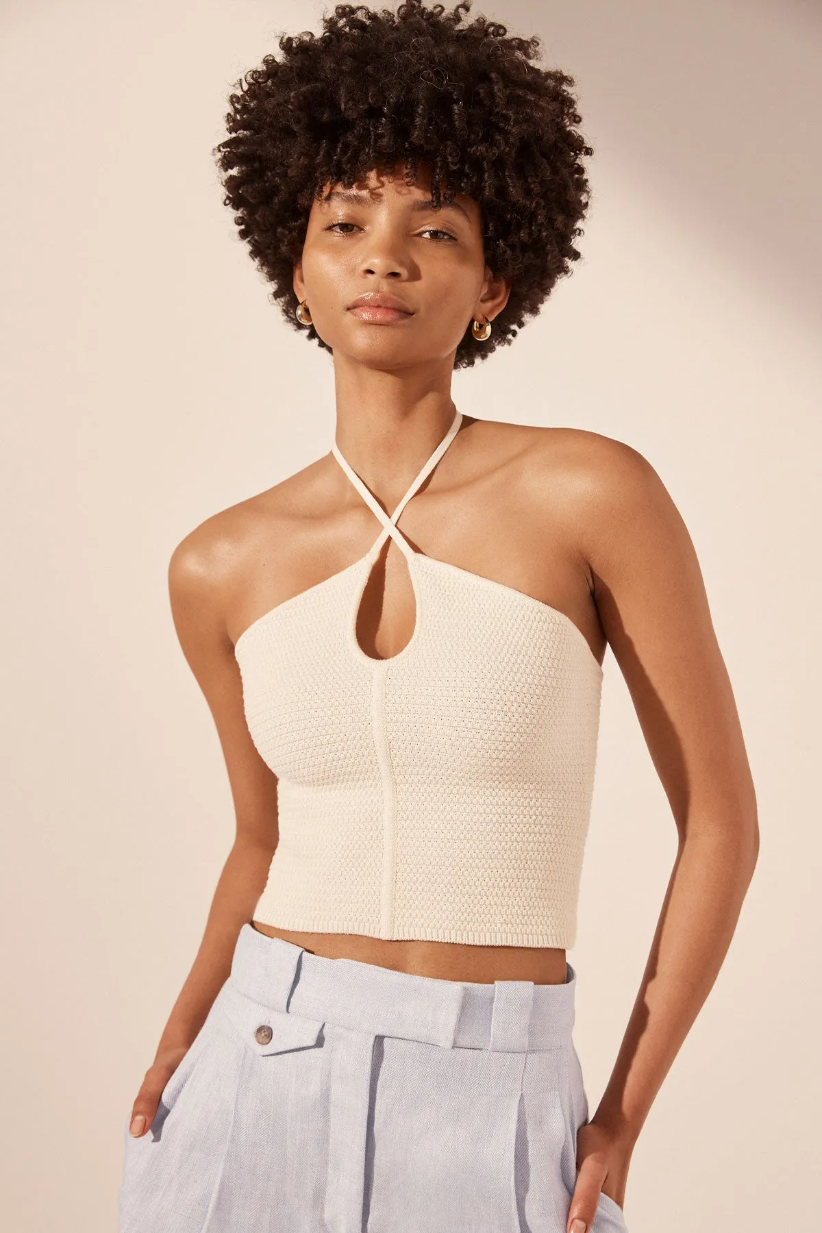 EVE CROSS FRONT TOP - COCONUT