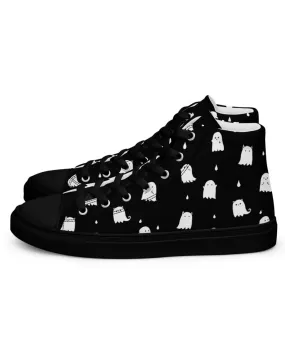 Ghost Party Women’s High Top Shoes - Vegan Leisurewear Sneakers for women - Comfortable Goth Trainers - Witchy Grunge Accessories