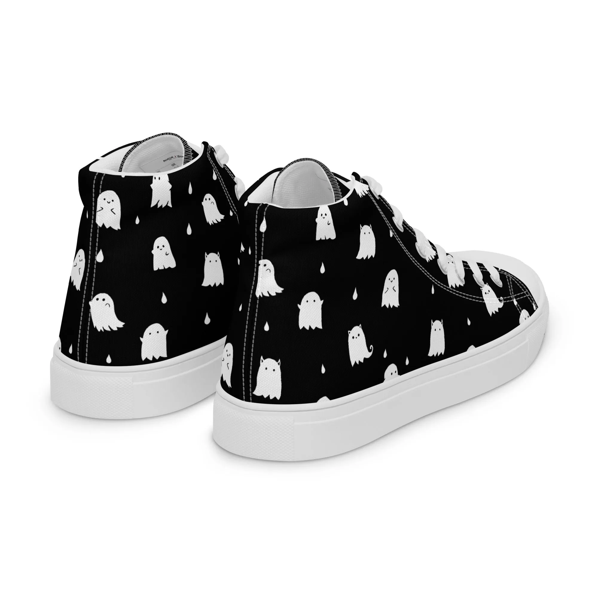 Ghost Party Women’s High Top Shoes - Vegan Leisurewear Sneakers for women - Comfortable Goth Trainers - Witchy Grunge Accessories