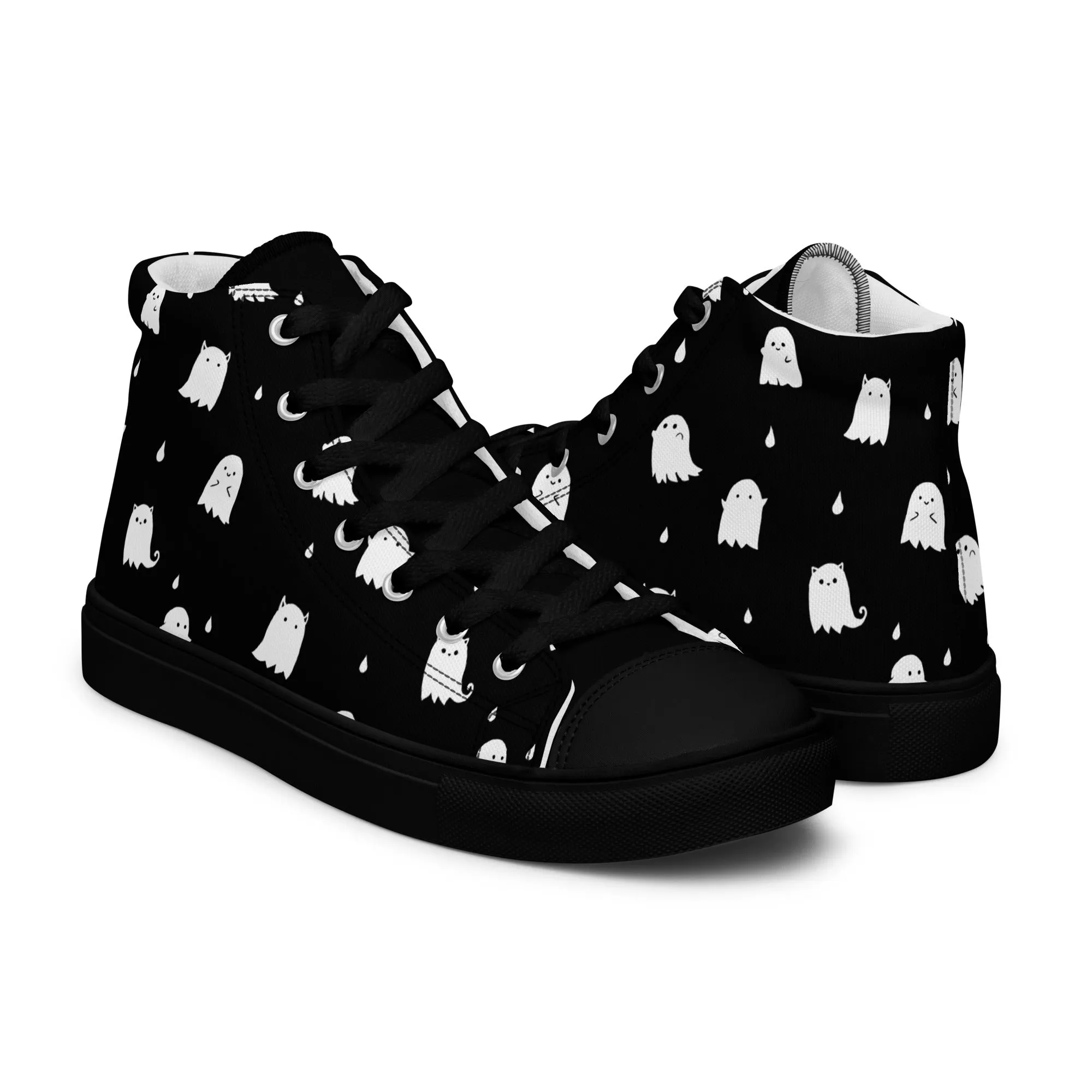 Ghost Party Women’s High Top Shoes - Vegan Leisurewear Sneakers for women - Comfortable Goth Trainers - Witchy Grunge Accessories