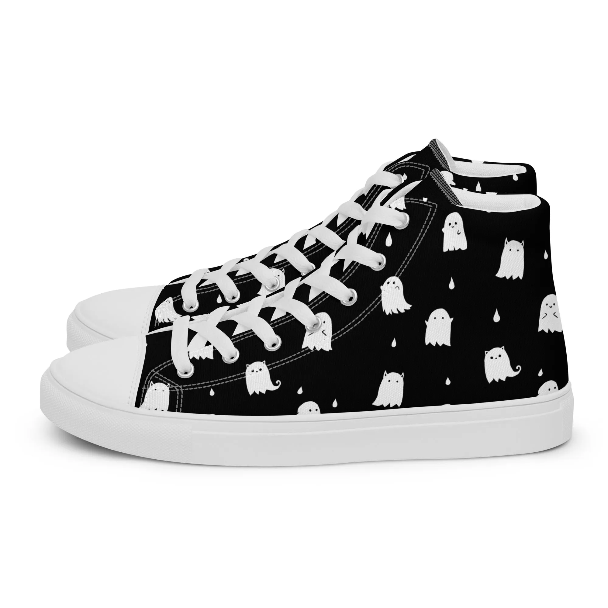 Ghost Party Women’s High Top Shoes - Vegan Leisurewear Sneakers for women - Comfortable Goth Trainers - Witchy Grunge Accessories