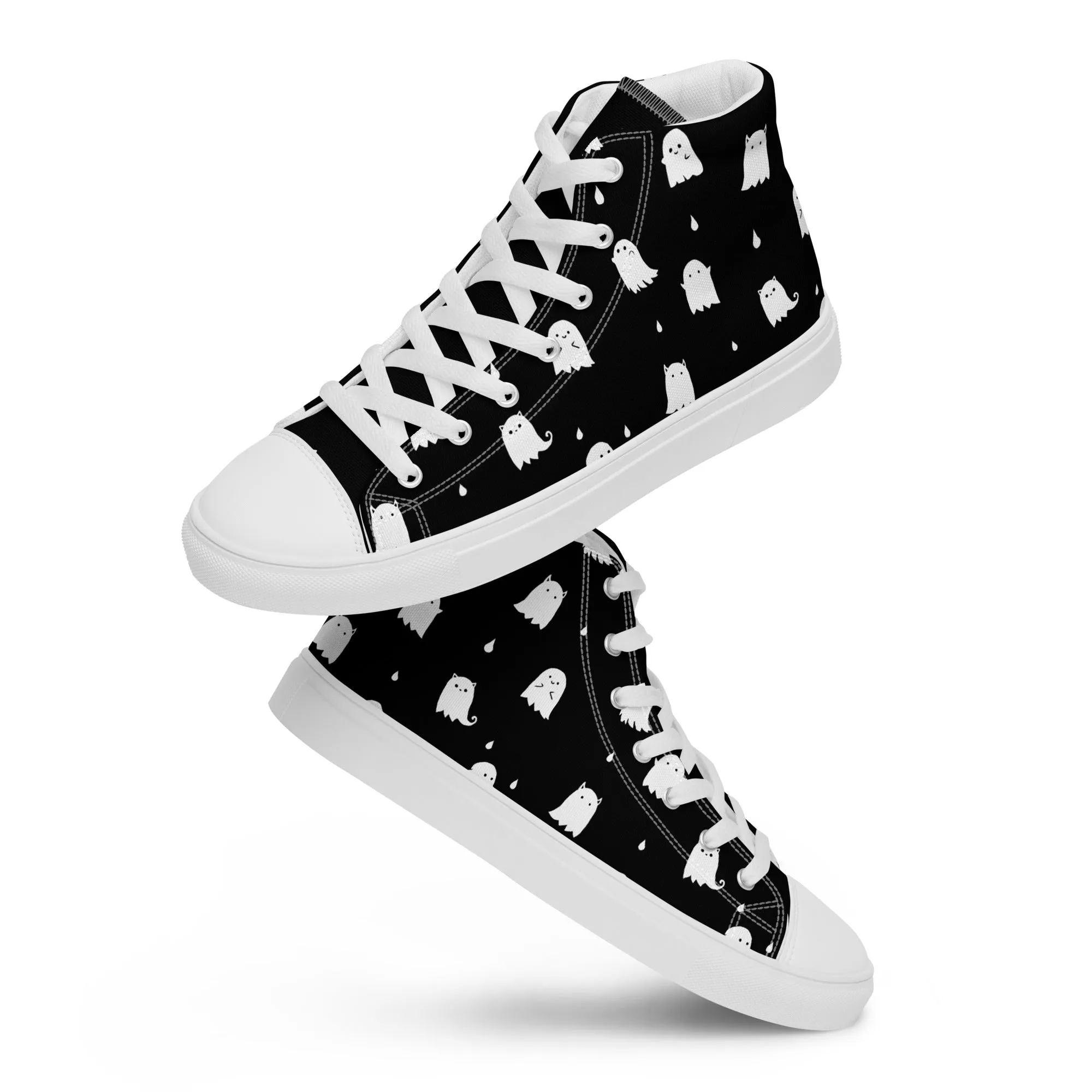 Ghost Party Women’s High Top Shoes - Vegan Leisurewear Sneakers for women - Comfortable Goth Trainers - Witchy Grunge Accessories