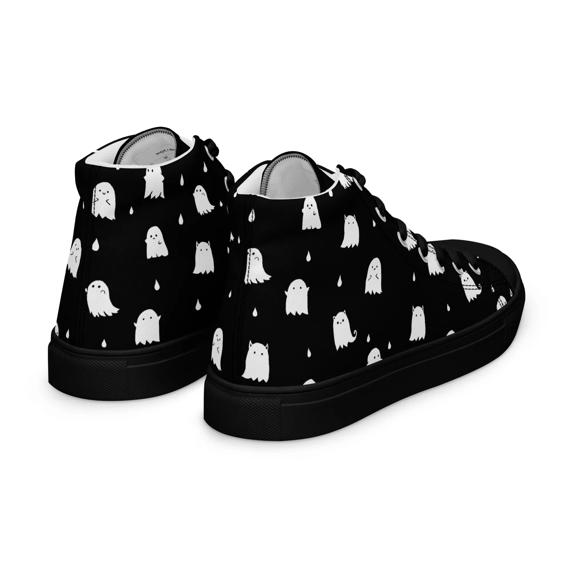 Ghost Party Women’s High Top Shoes - Vegan Leisurewear Sneakers for women - Comfortable Goth Trainers - Witchy Grunge Accessories