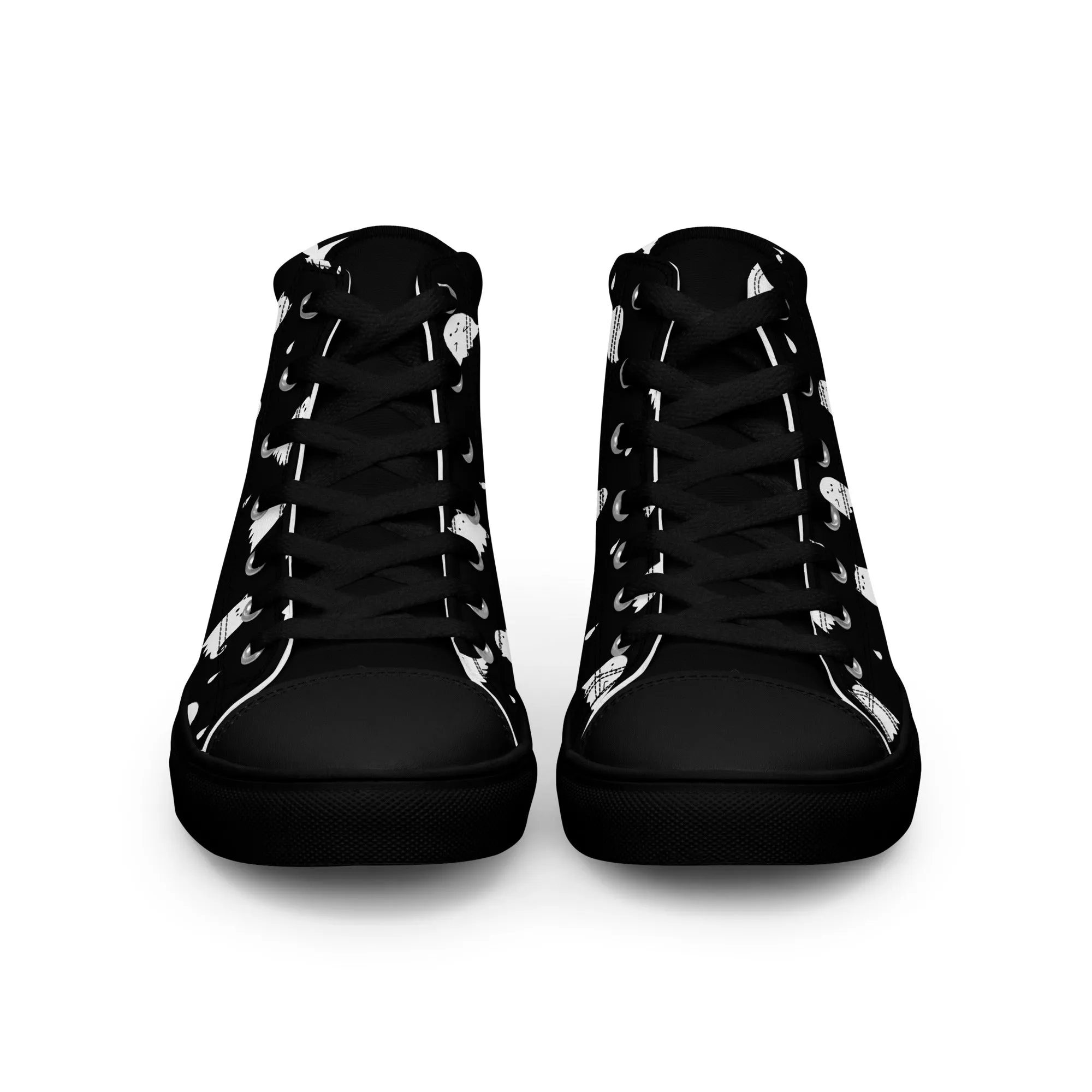 Ghost Party Women’s High Top Shoes - Vegan Leisurewear Sneakers for women - Comfortable Goth Trainers - Witchy Grunge Accessories