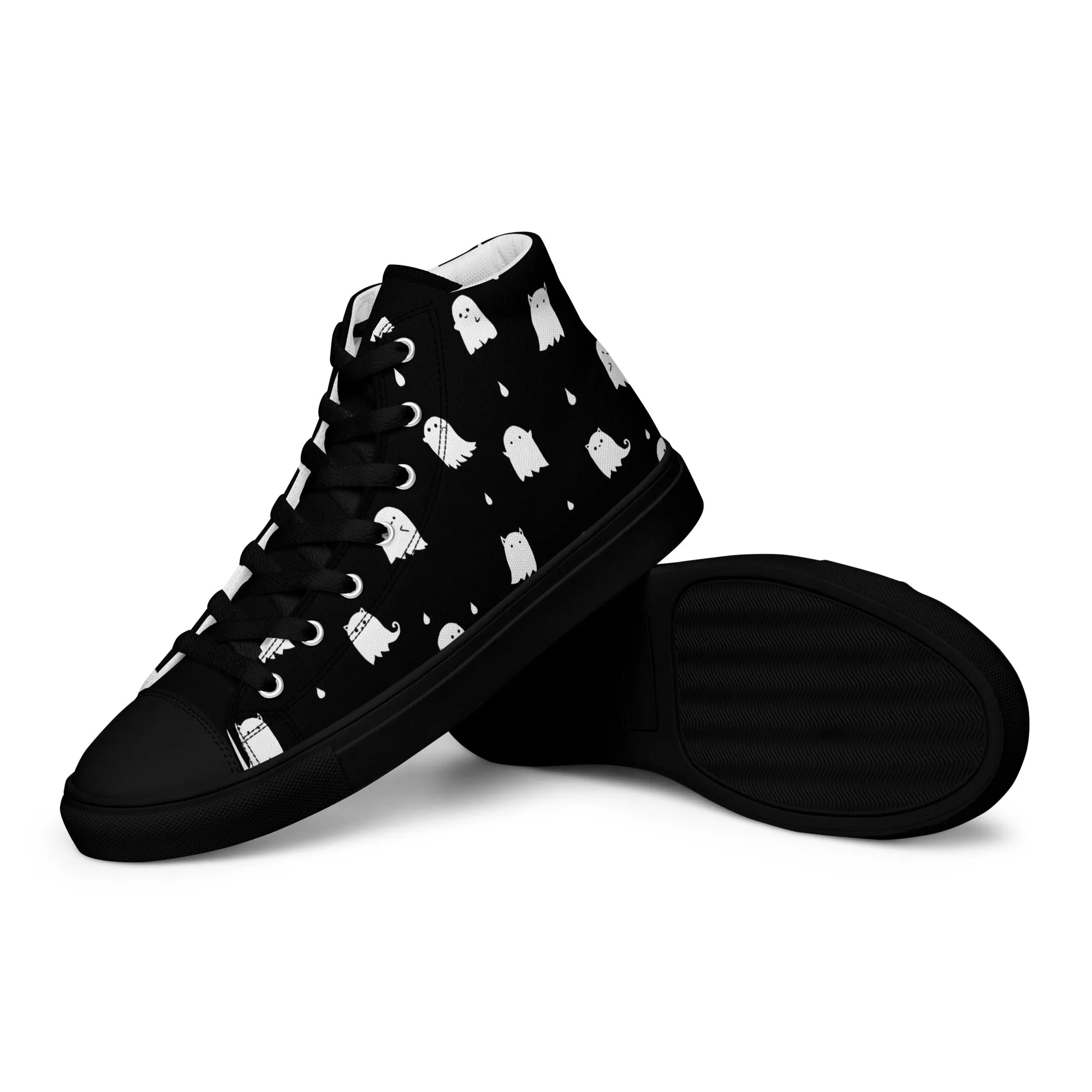 Ghost Party Women’s High Top Shoes - Vegan Leisurewear Sneakers for women - Comfortable Goth Trainers - Witchy Grunge Accessories