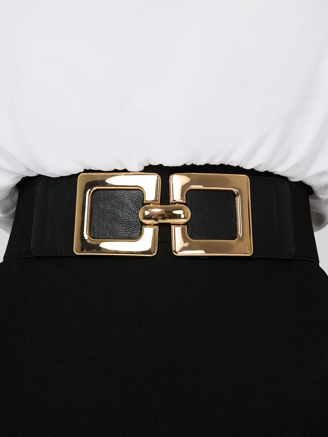 Gold Chunky Square Buckle Belt