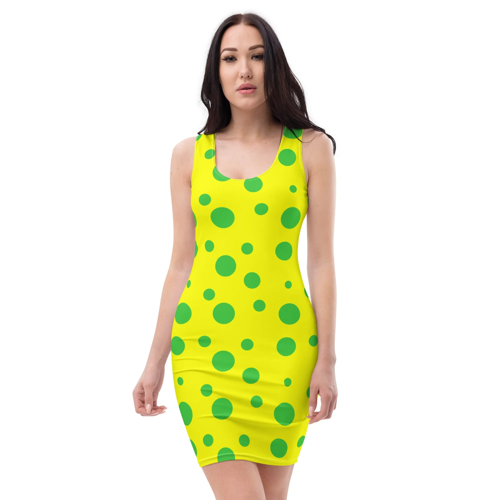 Green Spots in Yellow Sublimation Dress