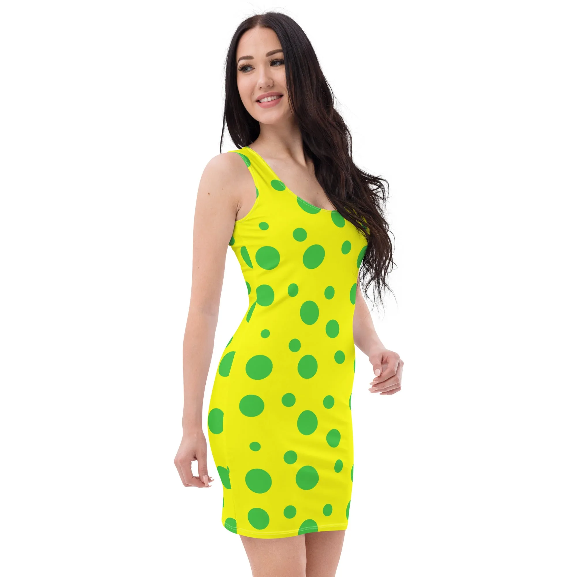 Green Spots in Yellow Sublimation Dress