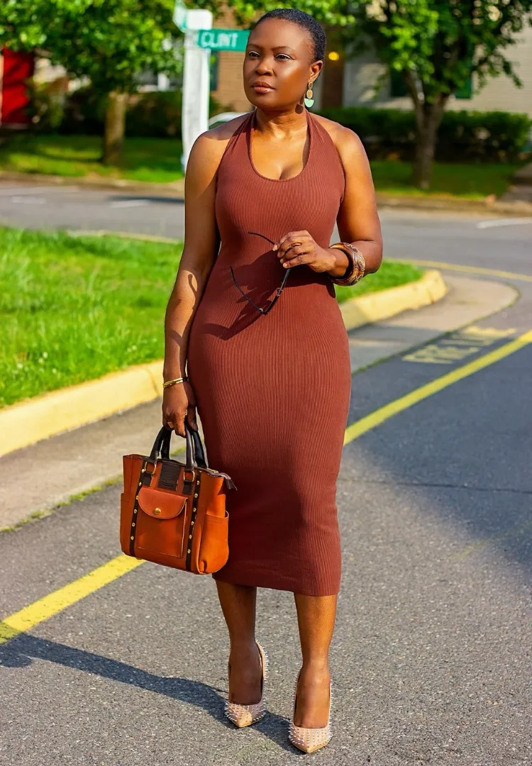 Halter Midi Knit Dress