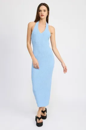 Halter Neck Bodycon Midi Dress