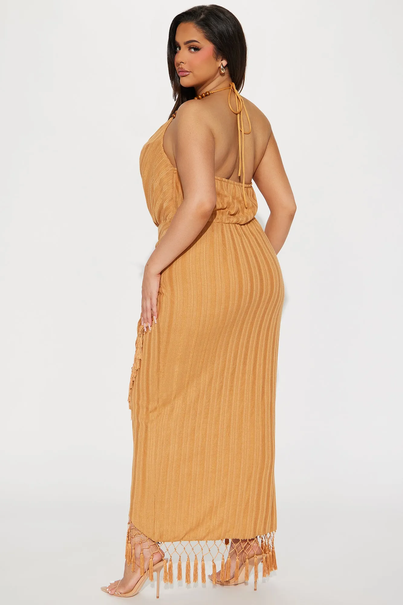 Harley Textured Maxi Dress - Cognac