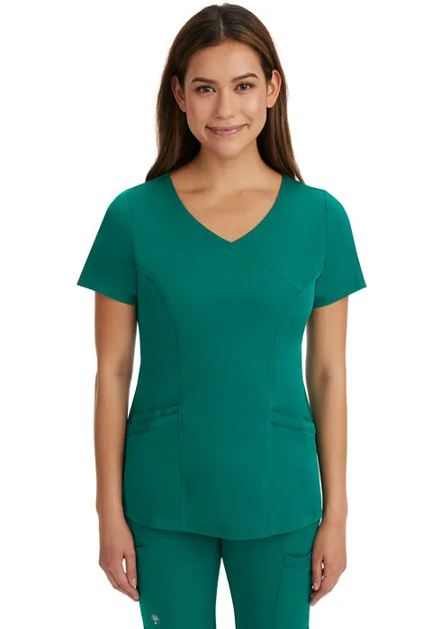 HH Works by Healing Hands Women's Madison Mock Wrap Solid Scrub Top 2525