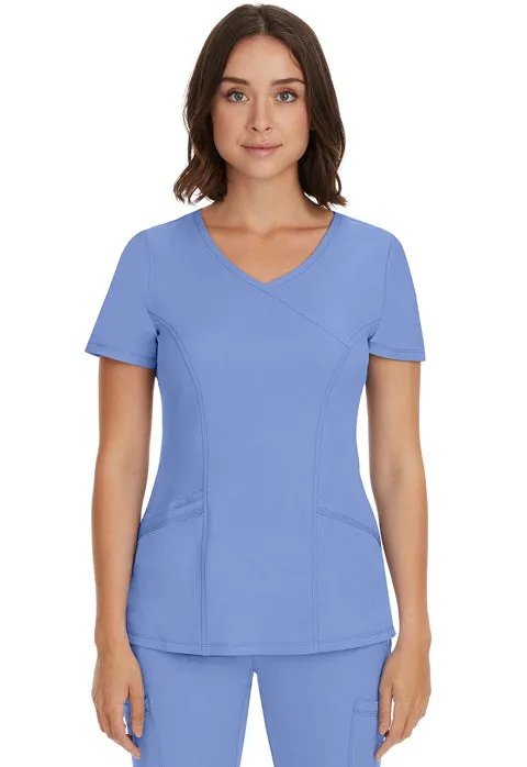 HH Works by Healing Hands Women's Madison Mock Wrap Solid Scrub Top 2525