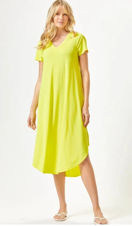 Hold Onto Hope Dress - Neon Yellow