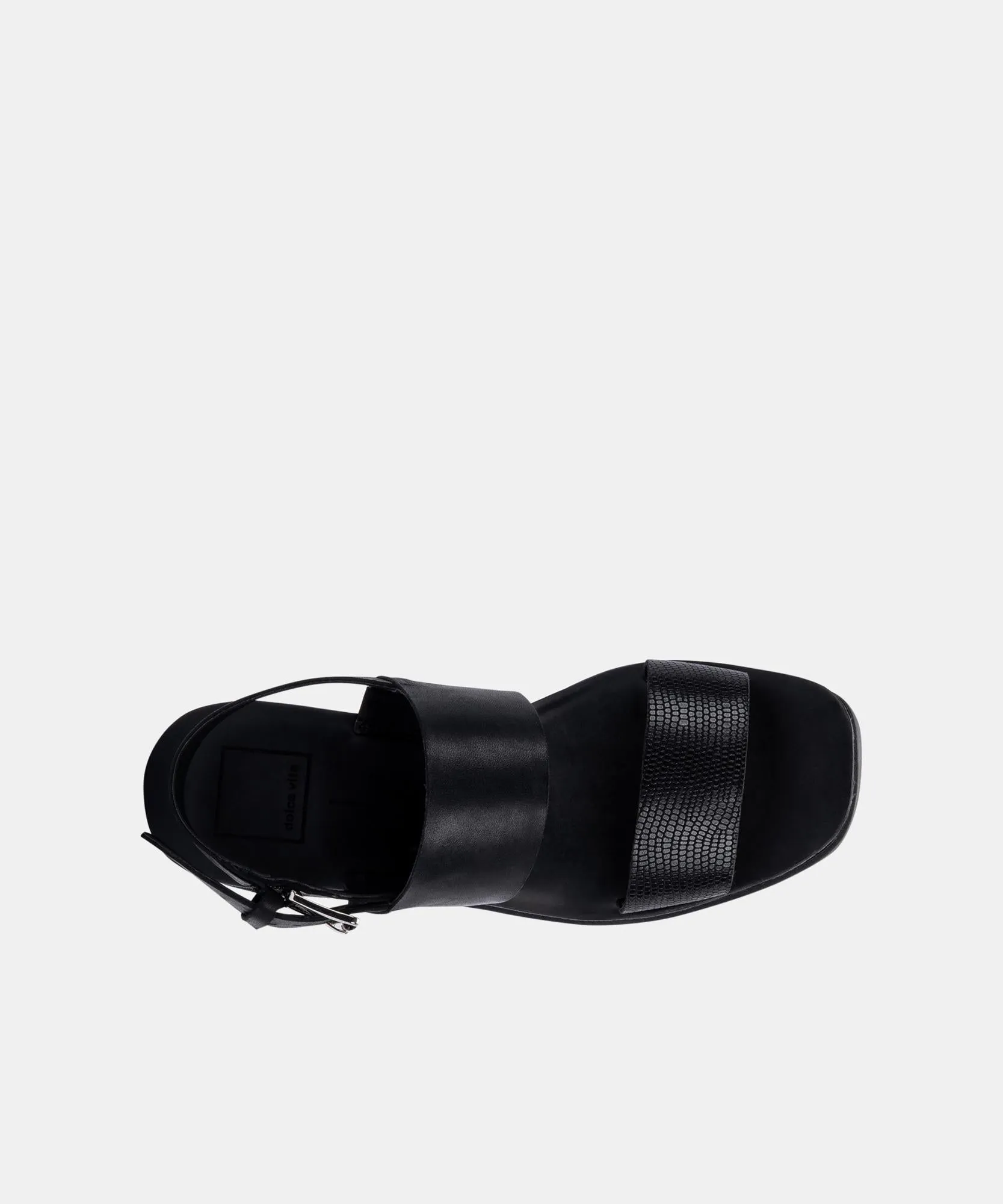 IDRAH SANDALS BLACK EMBOSSED LEATHER re:vita