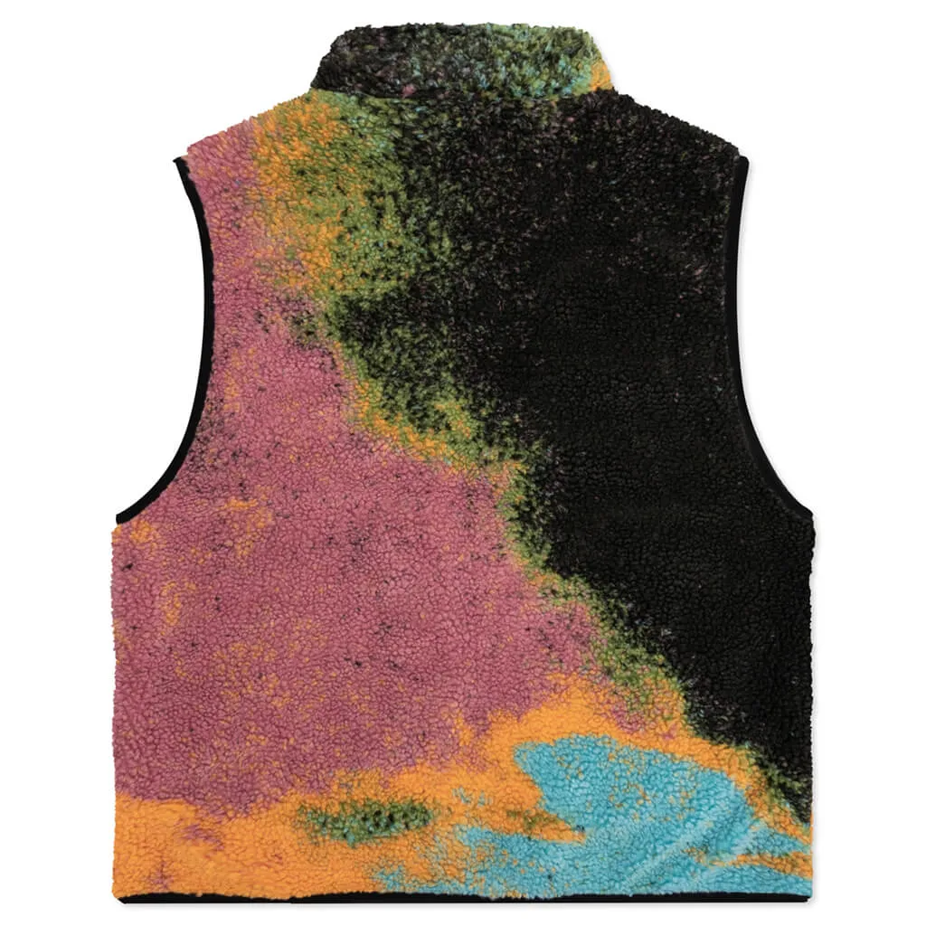 Jacquard Dye Sherpa Vest - Berry