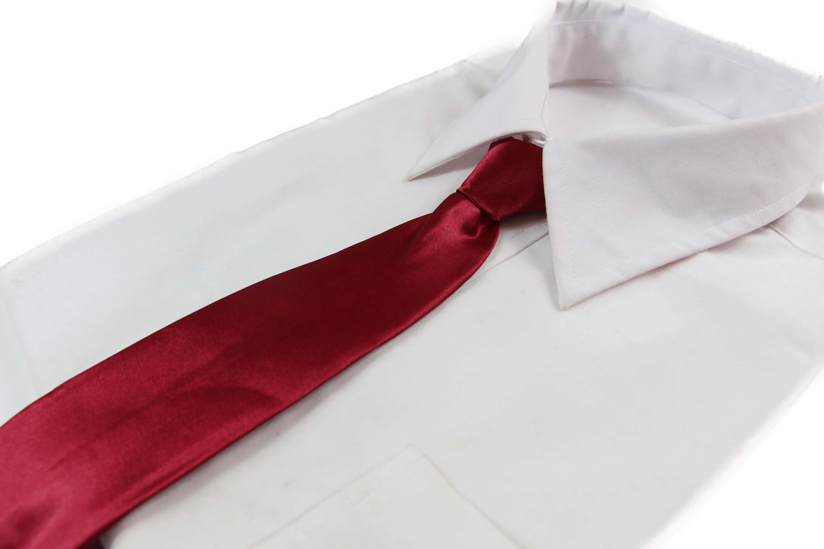 Kids Boys Maroon Elastic Plain Neck Tie