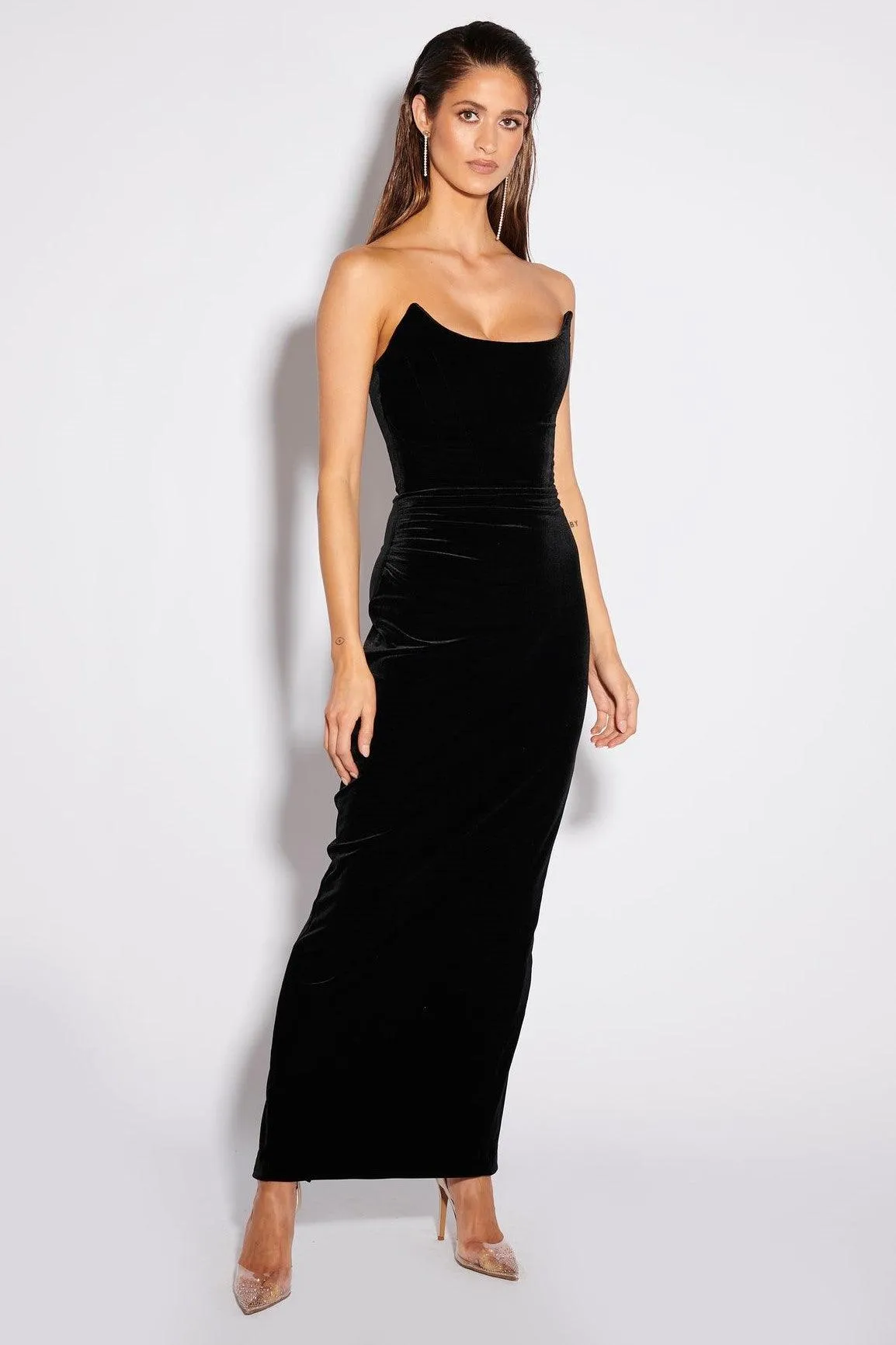 Koi Gown - Black Velvet