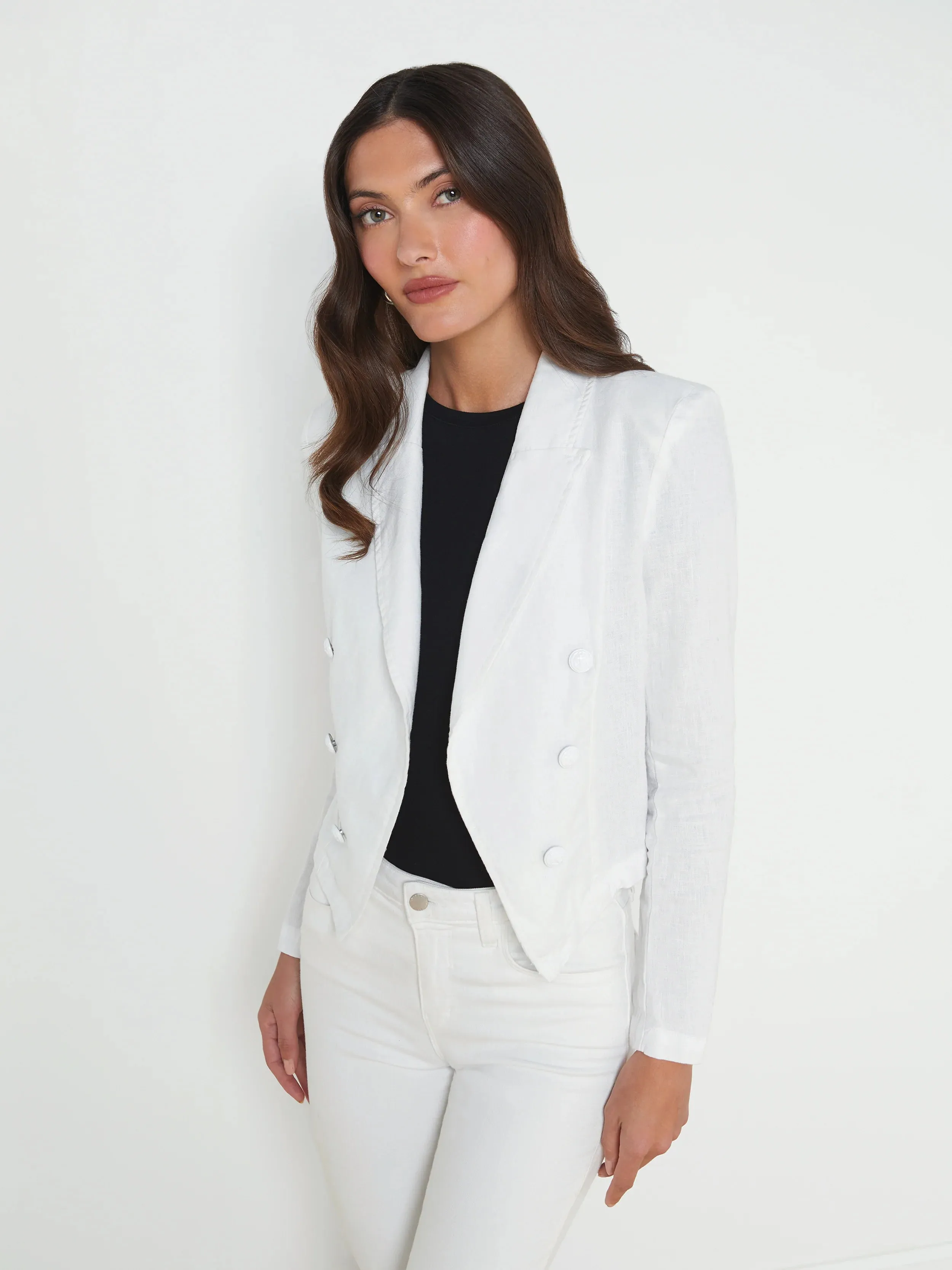 L’agence - Wayne Linen Blazer - Blanc