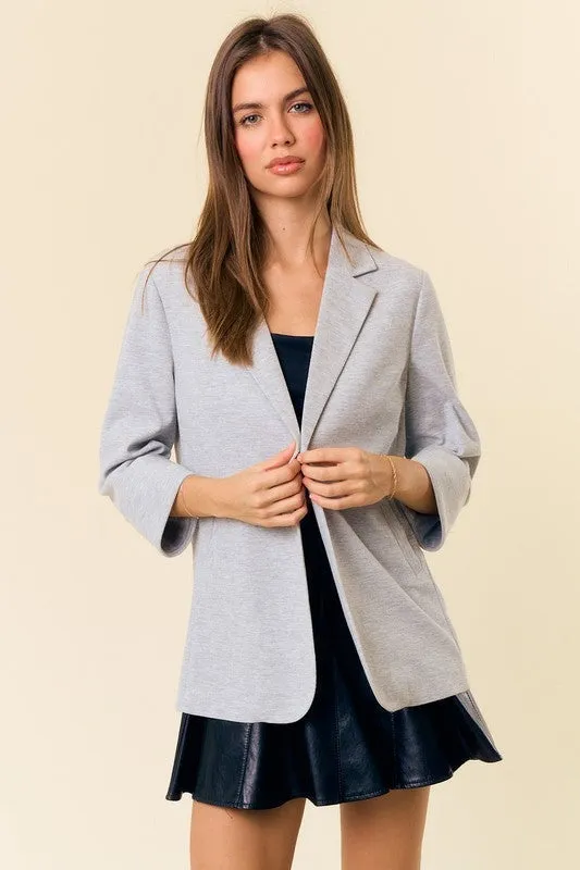 Lightweight Gray Knit Blazer