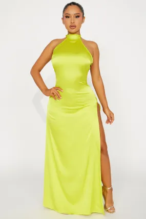 Living Lux Satin Maxi Dress - Lime