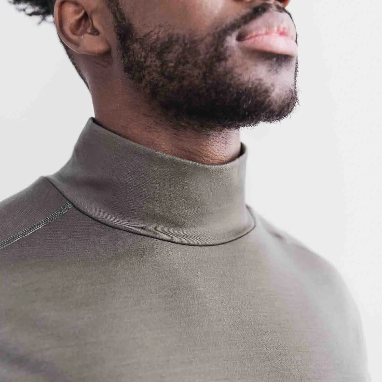 Men's Blended Merino Wool Mock Neck